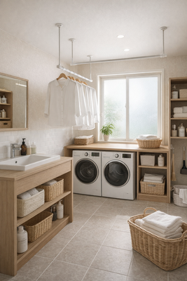 ランドリールームやサンルームを活用して家事を効率良く