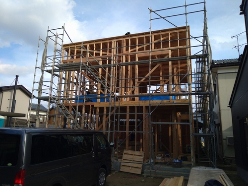 スキー場と上棟式