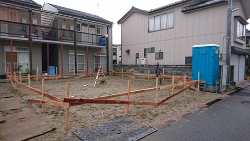 新潟市東区にて遣り方出し